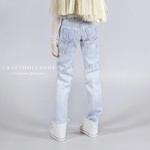 Photo of Джинсы светлые с серебряными надписями (1)