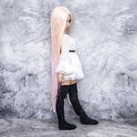 Photo of Парик "Персик-розовый-желтый" омбре 6-7 Minifee (17см)