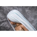 Photo of Парик "Белый с голубыми блестящими нитями" 6-7 Minifee голова 17см