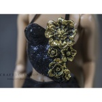 Photo of Корсаж черный с золотыми цветами для Fashion Royalty