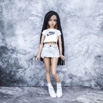 Photo of Парик "Черный+оранжевый" 6-7 Minifee (17см)