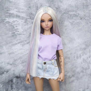 Photo of Парик со стразами - Пастельный блонд 6-7 Minifee (17см)