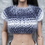 Photo of Кроп свитер с коротким рукавом - серый градиент