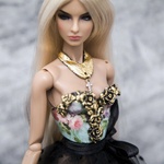 Photo of Корсаж - цветы на голубом (Золочение Поталью) на классическое ФР тело