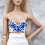 Photo of Топ синий/голубой/хрустальный для Fashion Royalty