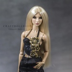 Photo of Корсаж черный с золотыми цветами для Fashion Royalty