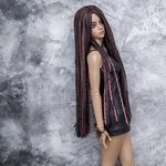 Photo of Парик "Розово-коричневый с малиновым" SD (размеры 7-8-9)