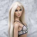 Photo of Топ типа корсетного - черный с бензиновыми стразами для Fashion Royalty