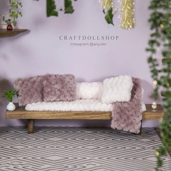 Photo of Диван для кукол 1/6 30см "Бук - палисандр"