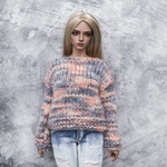 Photo of Свитер Oversize серо-оранжевый