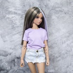 Photo of Парик со стразами - Пастельная прядка 6-7 Minifee (17см)