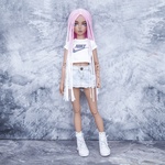 Photo of Парик "Бело-розовый" 6-7 Minifee (17см)