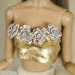 Photo of Корсаж Золотой с цветами для Poppy Parker