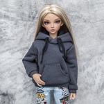 Photo of Худи с капюшоном т. серый - тигр