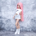 Photo of Парик "Персик" с блестящими нитями 6-7 Minifee (голова 17см)