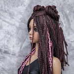 Photo of Парик "Розово-коричневый с малиновым" SD (размеры 7-8-9)